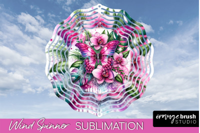 Butterfly Wind Spinner - Summer Flowers Spinner Sublimation