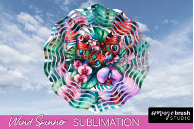 Butterfly Wind Spinner - Summer Flowers Spinner Sublimation