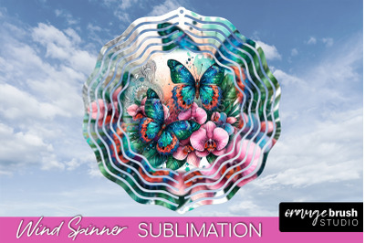 Butterfly Wind Spinner - Summer Flowers Spinner Sublimation