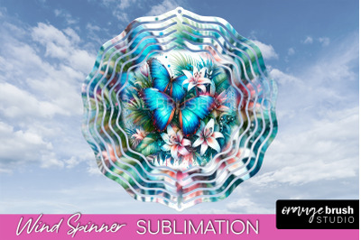 Butterfly Wind Spinner - Summer Flowers Spinner Sublimation