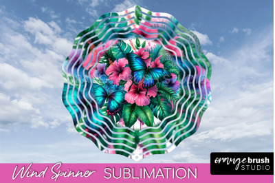 Butterfly Wind Spinner - Summer Flowers Spinner Sublimation