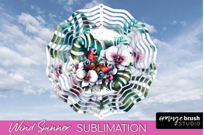 Butterfly Wind Spinner - Summer Flowers Spinner Sublimation