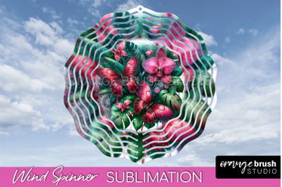 Butterfly Wind Spinner - Summer Flowers Spinner Sublimation