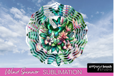 Butterfly Wind Spinner - Summer Flowers Spinner Sublimation