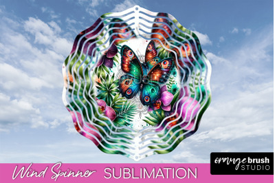 Butterfly Wind Spinner - Summer Flowers Spinner Sublimation