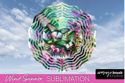 Butterfly Wind Spinner - Summer Flowers Spinner Sublimation