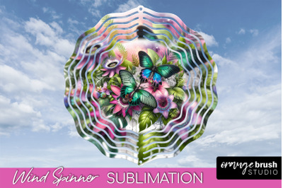 Butterfly Wind Spinner - Summer Flowers Spinner Sublimation