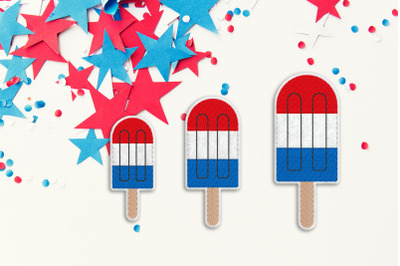 Patriotic Popsicle ITH Feltie | Applique Embroidery