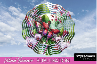 Butterfly Wind Spinner - Summer Flowers Spinner Sublimation