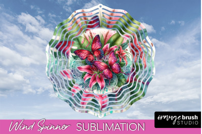 Butterfly Wind Spinner - Summer Flowers Spinner Sublimation