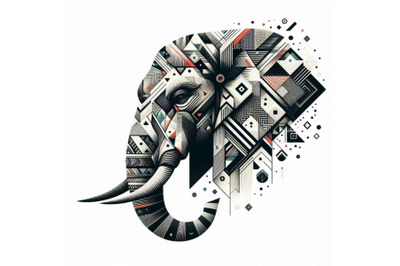 Abstract splash art poster of elephant head