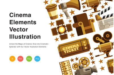 Cinema Elements Vector Illustration