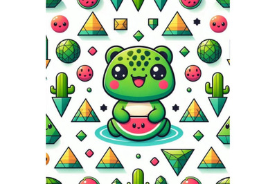 Cute green frog character