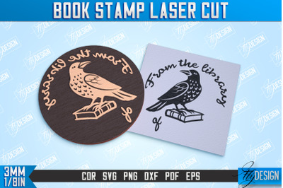 Book Stamp Laser Cut | Teachers Stamp | Wooden Stamp | Lettered Stamp