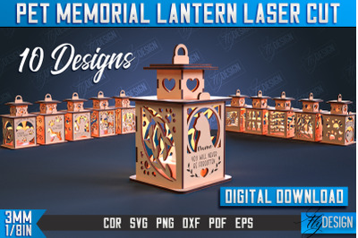 Pet Memorial Lantern Bundle | 3D Memorial Lantern Laser Cut | CNC