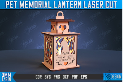 Pet Memorial Lantern Laser Cut | 3D Memorial Lantern Laser Cut | CNC