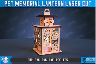 Pet Memorial Lantern Laser Cut | 3D Memorial Lantern Laser Cut | CNC