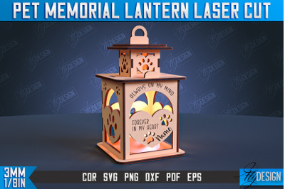 Pet Memorial Lantern Laser Cut | 3D Memorial Lantern Laser Cut | CNC