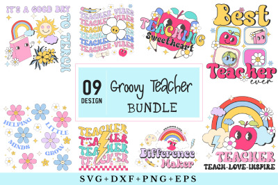 Groovy Teacher SVG Design Bundle