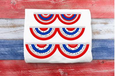 Patriotic Swag Bunting Flags | Applique Embroidery