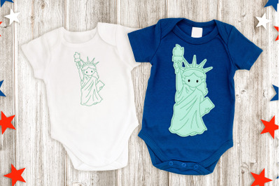 Baby Liberty Linework or Raggy | Applique Embroidery