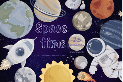 Space Clipart, Solar System PNG