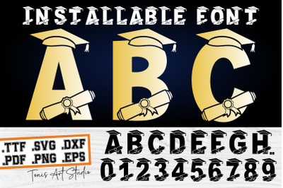 Graduate Font | Graduation Font | Monogram Alphabet SVG TTF