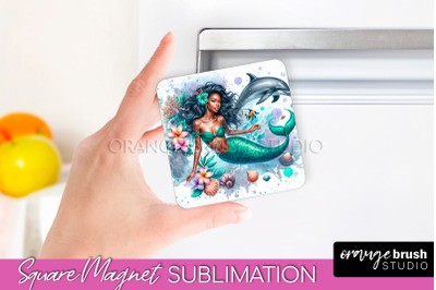 Watercolor Mermaid Magnet Sublimation - Summer Magnet Design