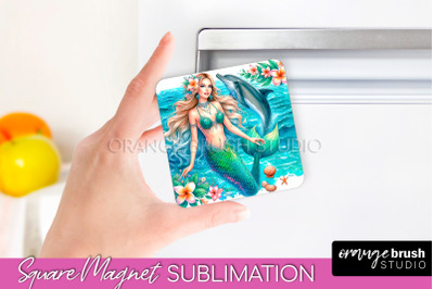 Watercolor Mermaid Magnet Sublimation - Summer Magnet Design