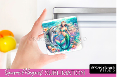 Watercolor Mermaid Magnet Sublimation - Summer Magnet Design