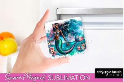 Watercolor Mermaid Magnet Sublimation - Summer Magnet Design