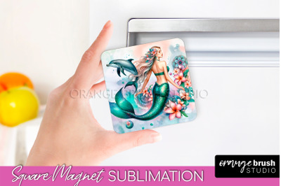 Watercolor Mermaid Magnet Sublimation - Summer Magnet Design