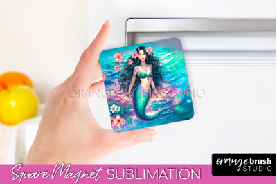 Watercolor Mermaid Magnet Sublimation - Summer Magnet Design