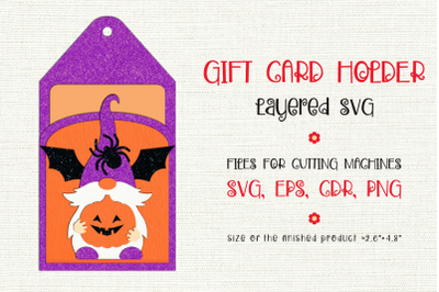 Halloween Gnome | Gift Card Holder | Paper Craft Template