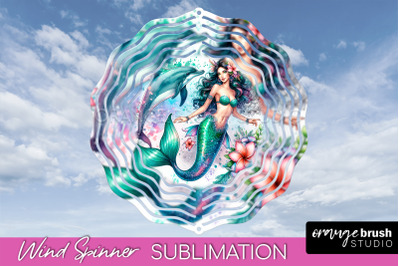 Watercolor Mermaid Wind Spinner - Summer Spinner Sublimation