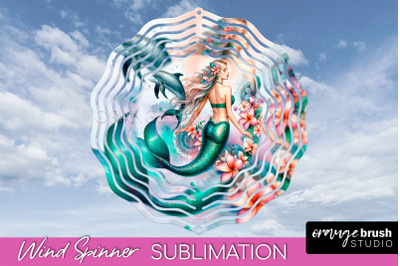 Watercolor Mermaid Wind Spinner - Summer Spinner Sublimation