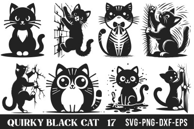 Quirky black cat svg bundle