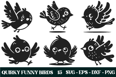 Quirky Funny birds Bundle