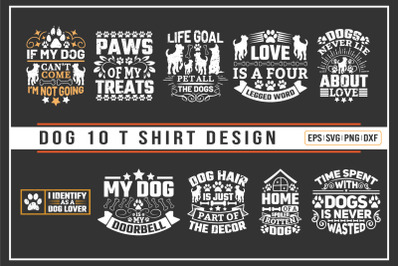 dog typographic t shirt design bundle