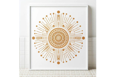 Orange Sun print boho minimalist printa