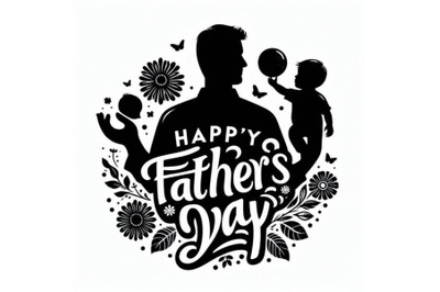 Happy Fathers Day hand drawn typo