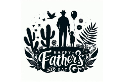 Happy Fathers Day calligraphy poste