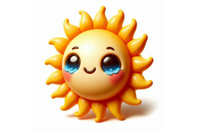 01 3D Realistic Happy Smiling Cute Sun