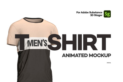 Men&#039;s T-shirt Animated Mockup - 3D Stager