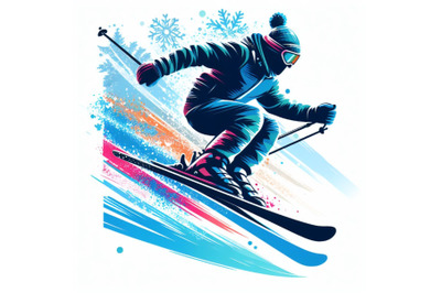 Winter sport, Skiing man