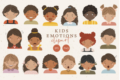 Kids emotions clipart