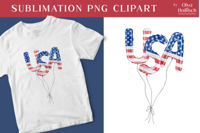 USA patriotic Sublimation PNG. Watercolor 4th of July  Balloons