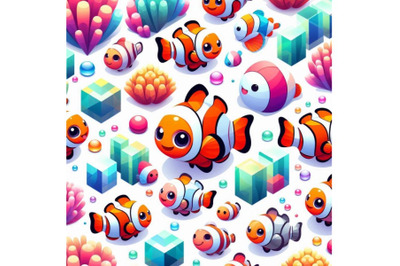 Cute clown fish cartoon