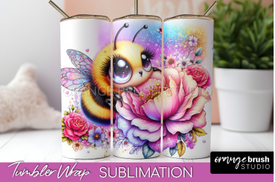 Bee Tumbler Wrap, Inspirational Quote Tumbler Sublimation