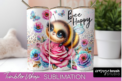 Bee Tumbler Wrap, Inspirational Quote Tumbler Sublimation